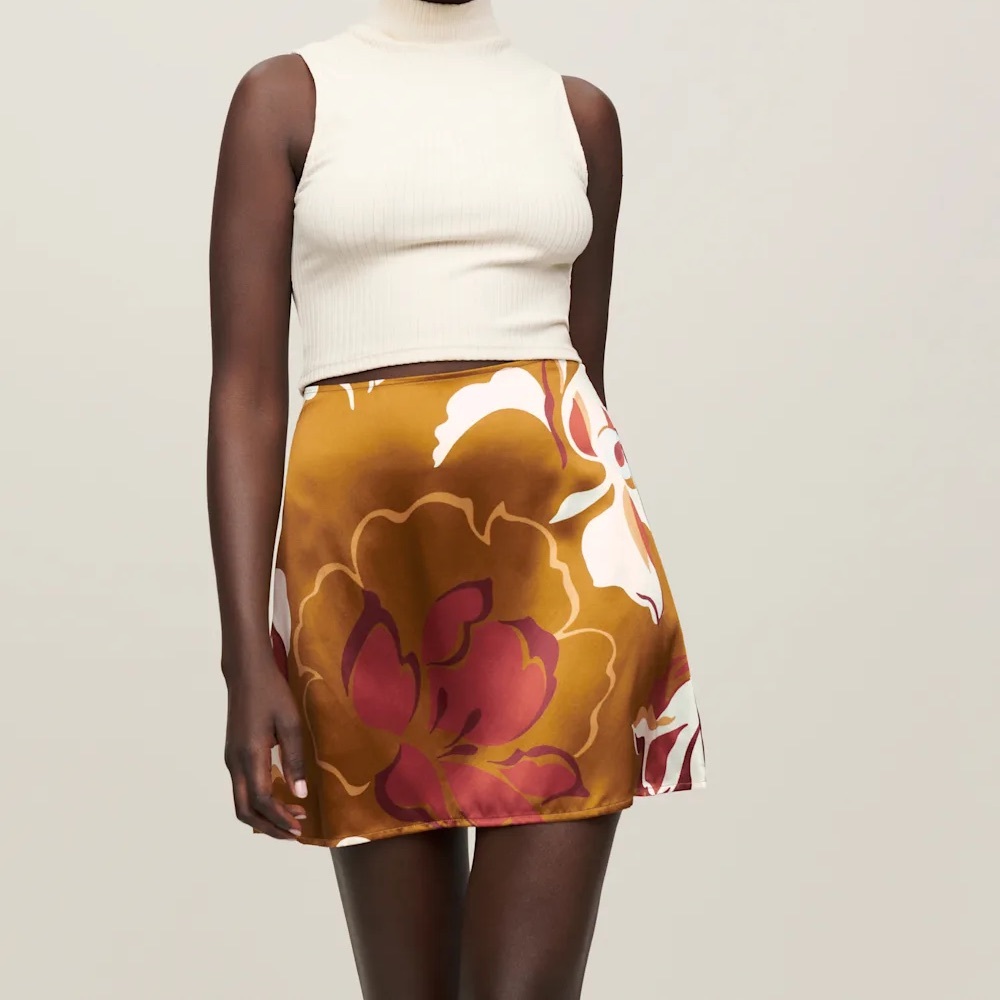 Reformation benson silk skirt